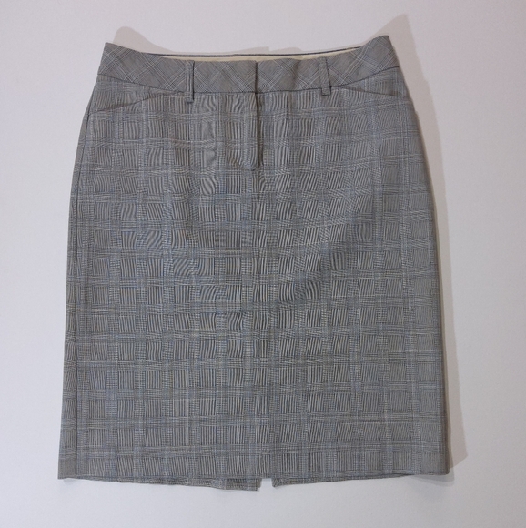 Express Pencil Mini Skirt Womens Size 4 Grey Gingham Editor Office Career Bottom - Picture 1 of 5
